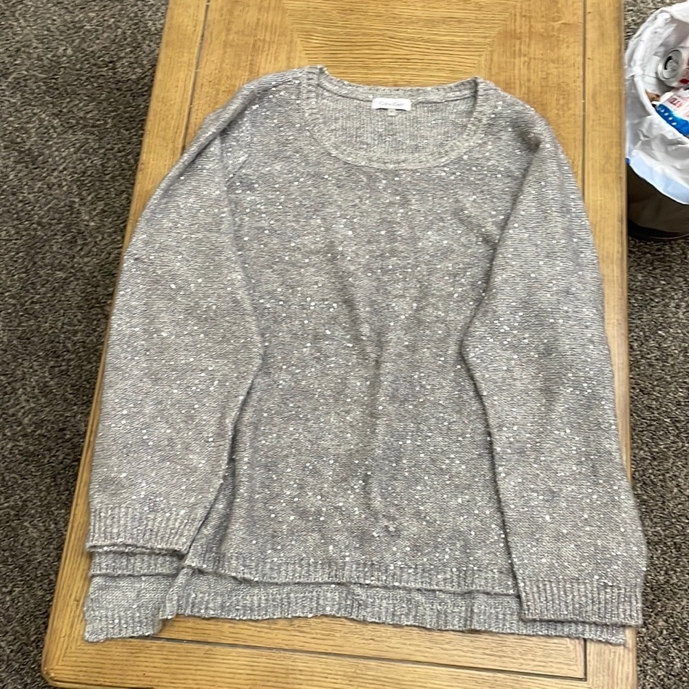 Calvin Klein Gray with Silver Sequins Mohair-blend Sweater 3x